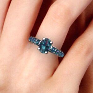 New Womens Mystic Topaz Ring Costume Jewelry Silver Plated sz11